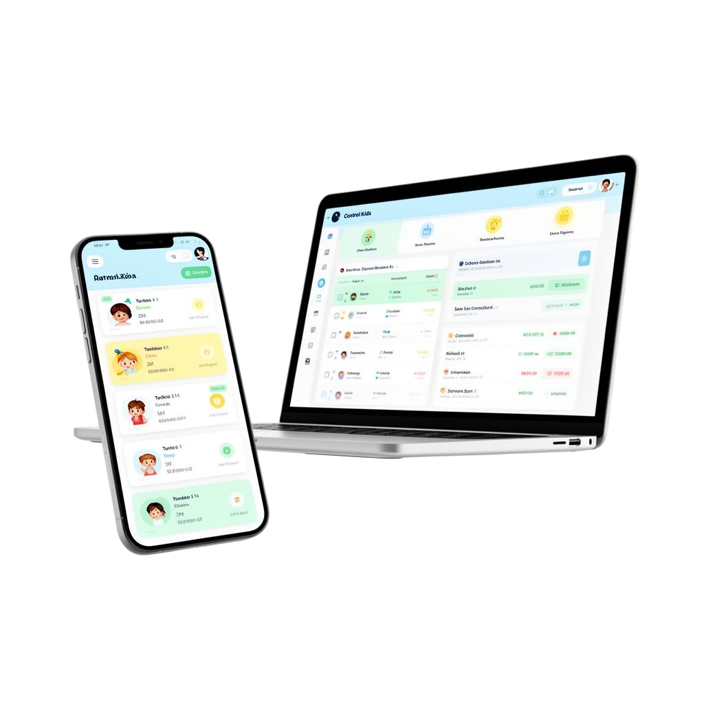 Control Kids app en celular y laptop